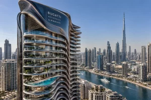 Exterior of Bugatti Residences by Binghatti in Business Bay Dubai for UHNWI investors